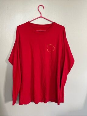 Red Long Sleeve Graphic T-Shirt